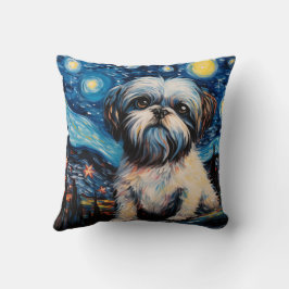 Shih Tzu Starry Night Kudde