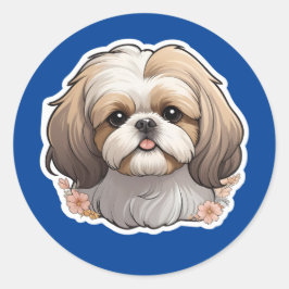 Shih Tzu Sticker Runt Klistermärke
