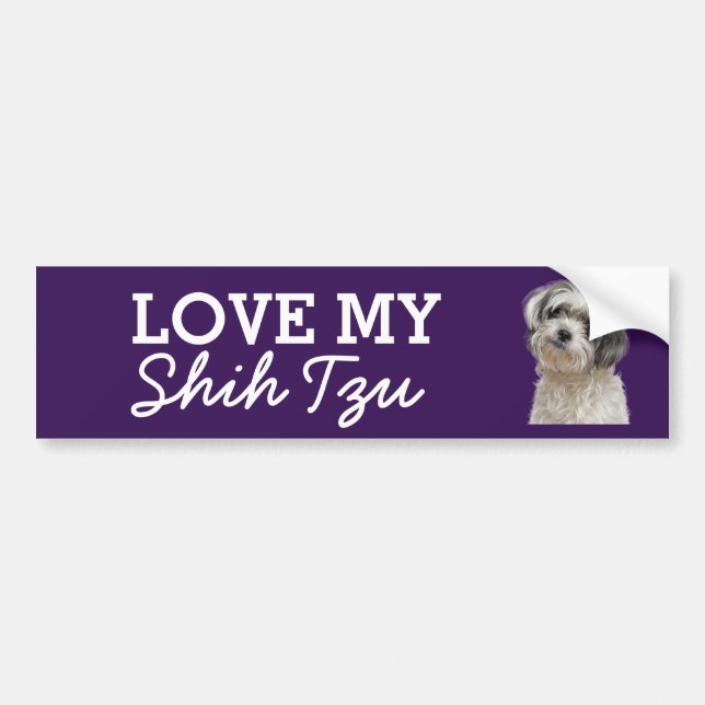Shih Tzu-stötfångare Bildekal (Framsidan)