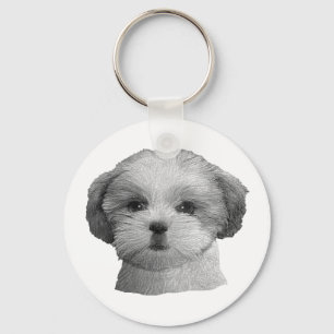 Shih Tzu - Stylized Image - Add Your Qwn Text Nyckelring