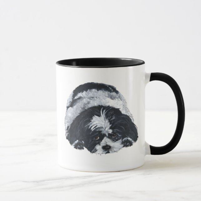 Shih Tzu Svart & Vit Mugg (Höger)
