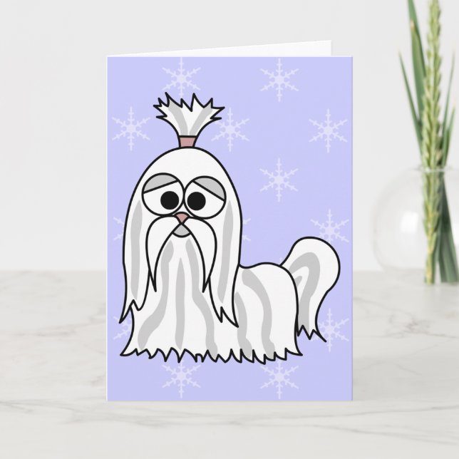 Shih Tzu tecknad Kort (Framsida)