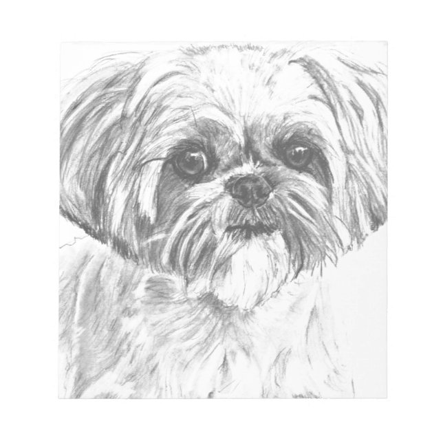 Shih Tzu Teckning Anteckningsblock (Framsida)