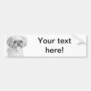 Shih Tzu teckning Bildekal
