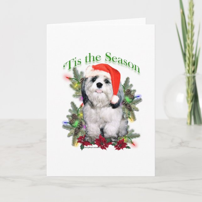 Shih Tzu "Tis the Season Helgkort (Framsida)