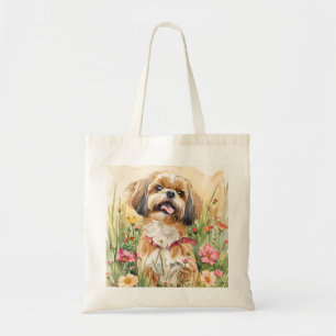 Shih Tzu Tote Bag - Cute Hund Tote Bag Tygkasse