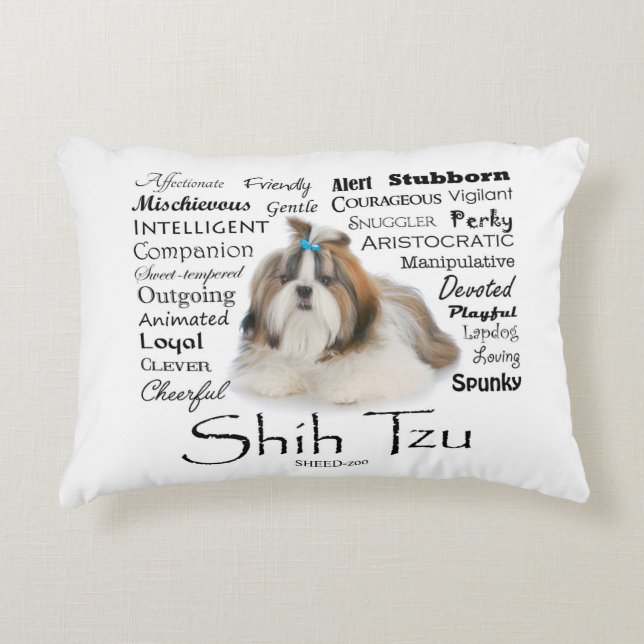 Shih Tzu Traits accent Pillow Prydnadskudde (Framsidan)
