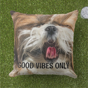 Shih tzu tunga lustiga vibes anpassningsbar text kudde