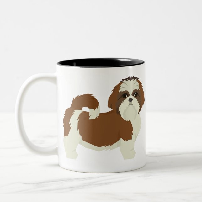 Shih Tzu Två-Tonad Mugg (Vänster)