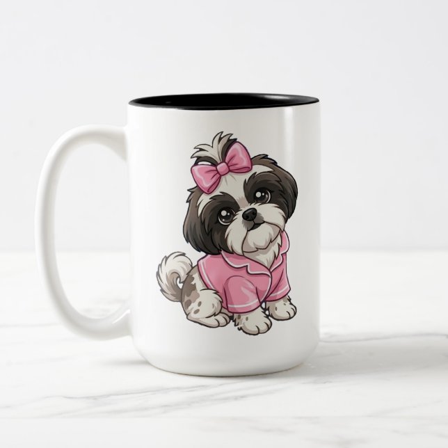 Shih Tzu Två-Tonad Mugg (Vänster)