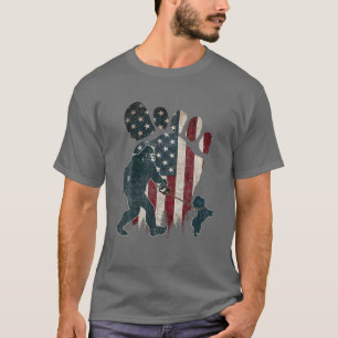 Shih Tzu USA flagga Bigfoot American 4:e juli Shi T Shirt