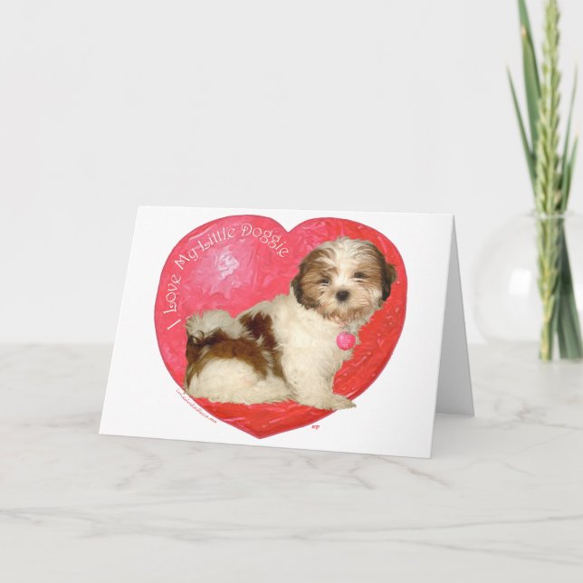 Shih Tzu Valentindagen Helgkort (Framsida)