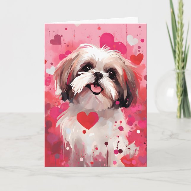 Shih Tzu Valentines day Kort (Framsida)