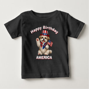 Shih Tzu-valp (2f) Patriotisk Barn T-Shirt