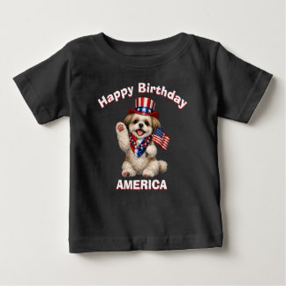 Shih Tzu-valp (2f) Patriotisk Barn T-Shirt