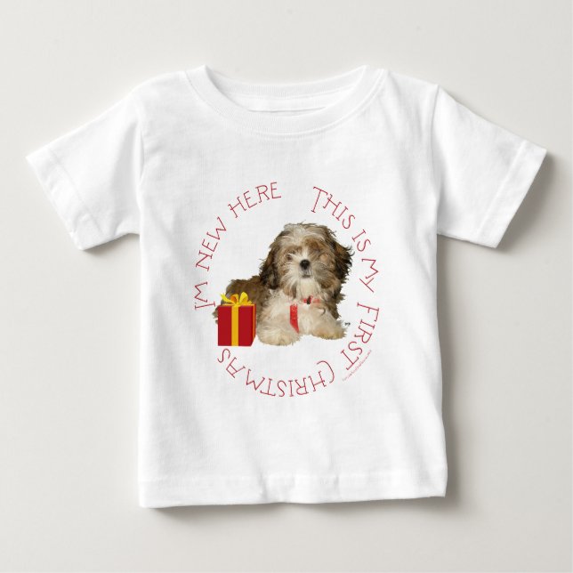 Shih Tzu-valp Första julen Tröja (Framsida)