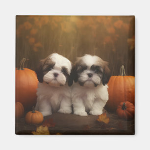 Shih Tzu Valp Höstglädje Pumpa Magnet
