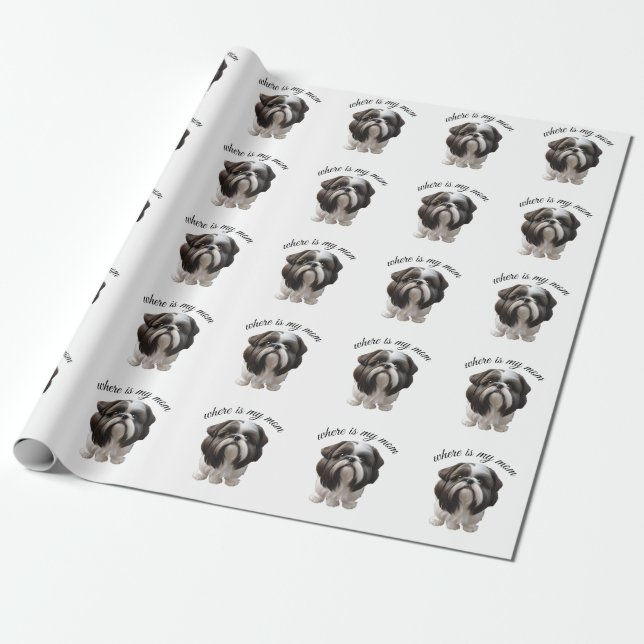 Shih Tzu - var är min Mamma Presentpapper (Utrullad)