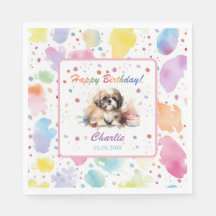 Shih Tzu Watercolor Pappra Napkins