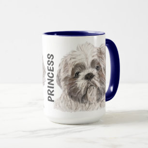 Shih Tzu Watercolor Personlig mugg