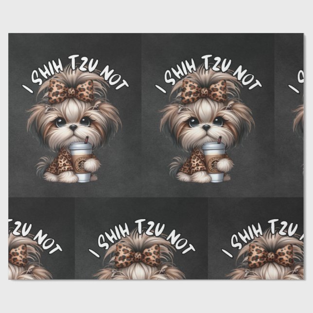 Shih Tzu Wrapping Papper Presentpapper (Platt)