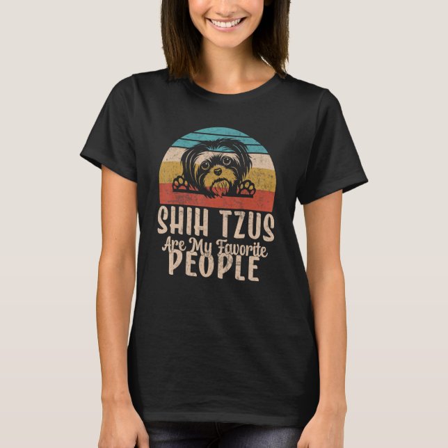 Shih Tzus are my favorite People Shih Tzu T Shirt (Framsida)