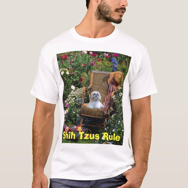 Shih Tzus härskar T-tröjaträdgården T-shirt (Framsida)