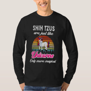 Shih Tzus Retro Unicorn Vintage Sunset T Shirt