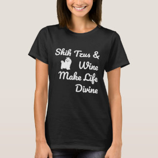 Shih Tzus Vin Gudomlig Rolig Drickande Hundmamma T Shirt