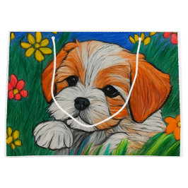 Shihtzu Puppy Crayon Art-presentväska i tillfälle
