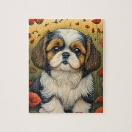 Shihtzu puppy crayon art puzzle pussel
