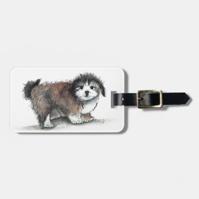 Shihtzu Puppy Hund, Pet Bagagebricka (Horisontell Framsida)