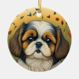 Shihtzu puppy ornament gift idea 