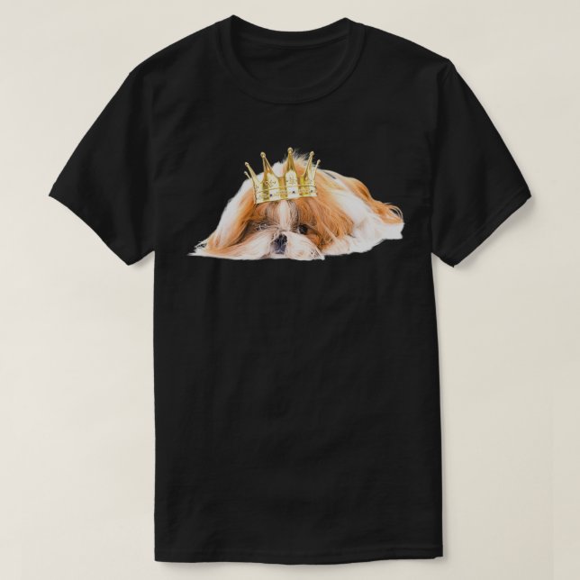 Shihtzu Wearing Krona Photo Design  T Shirt (Design framsida)