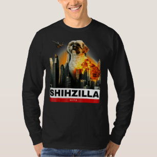 Shihzilla Shih Tzu t för Hund Halloween Shirt