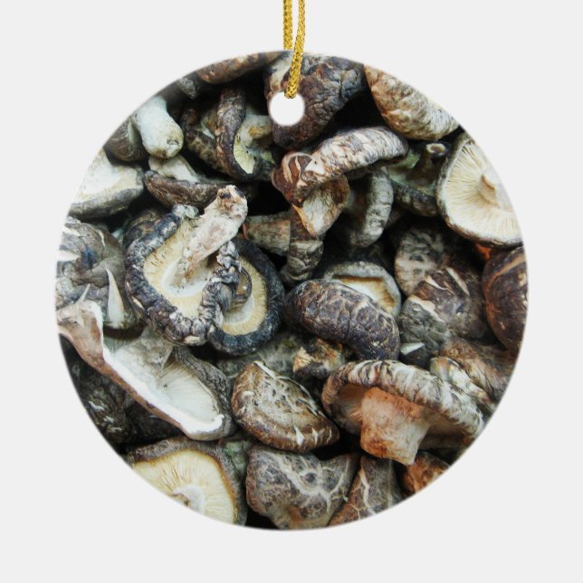 Shiitake Svampar Julgransprydnad Keramik (Framsidan)
