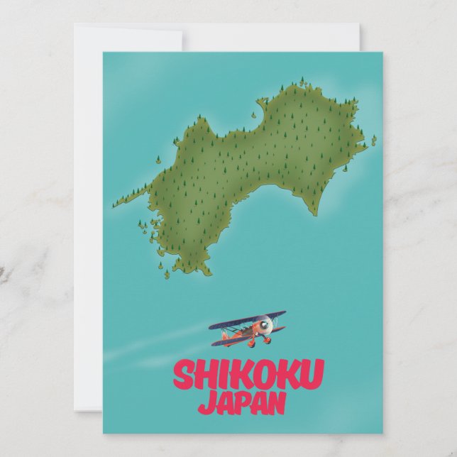 Shikoku Japan karta (Framsida)