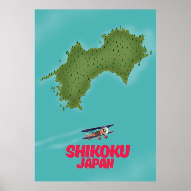 Shikoku Japan karta Poster (Framsidan)