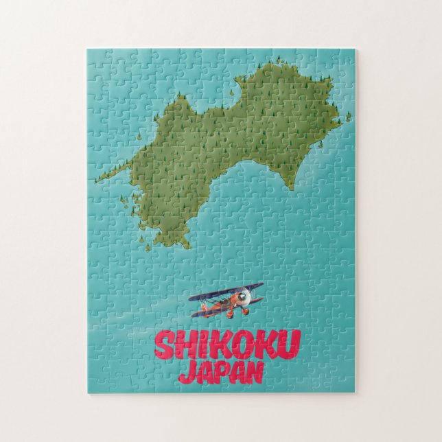 Shikoku Japan karta Pussel (Vertikal)