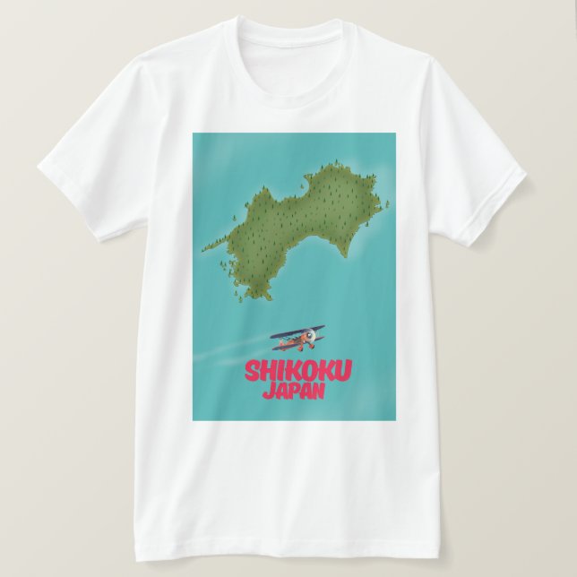 Shikoku Japan karta T Shirt (Design framsida)
