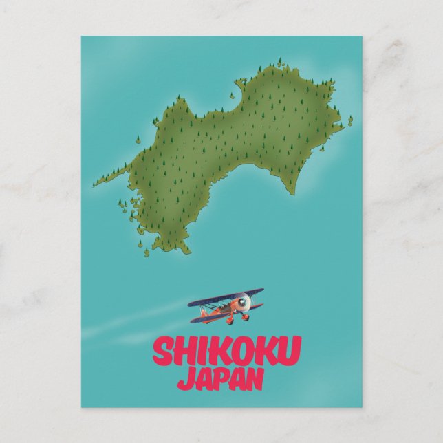 Shikoku Japan-karta Vykort (Framsida)