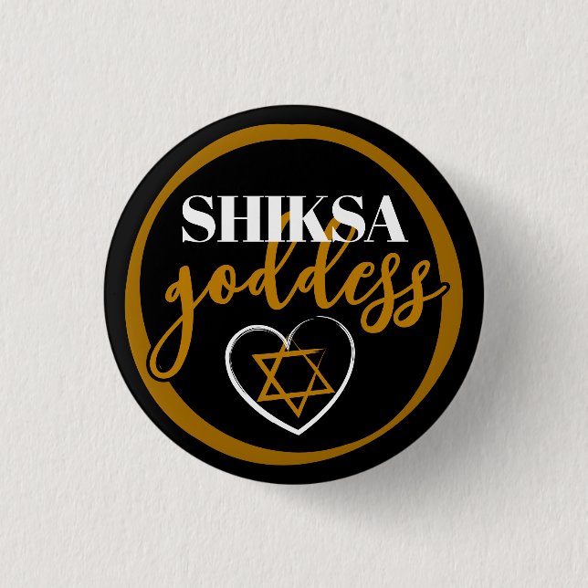 Shiksa Goddess Elegant Typography Funny Jewish Knapp (Framsida)