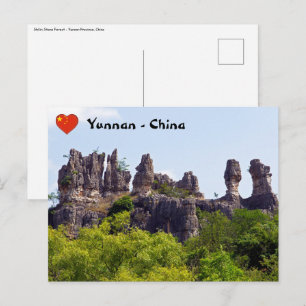 Shilin-pinnar Stenskog - Yunnan,Kina,Asien Vykort