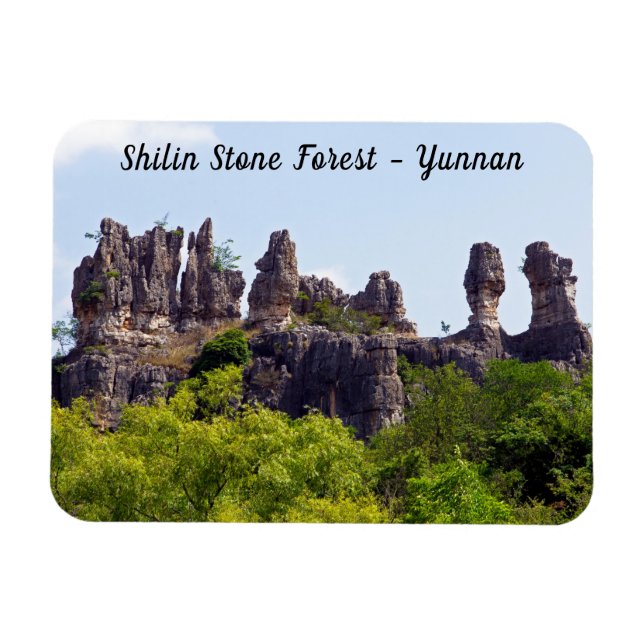 Shilin-stenacles Stone-Forest - Yunnan,China,Asien Magnet (Horisontell)