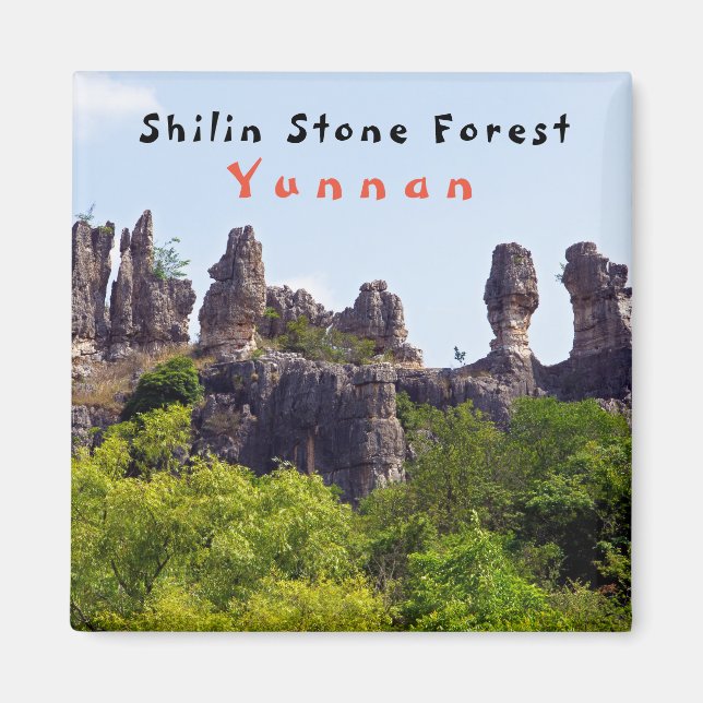 Shilin-stenacles Stone-Forest - Yunnan,China,Asien Magnet (Framsidan)