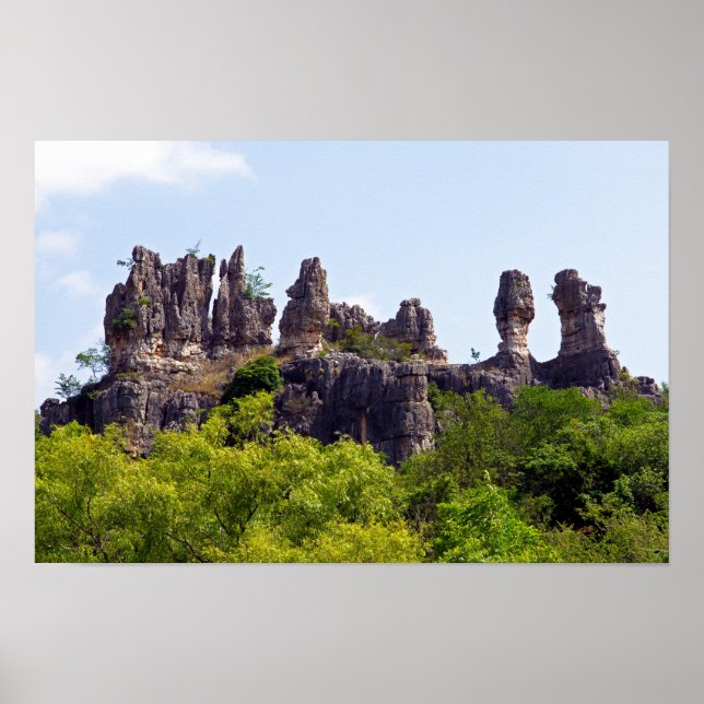 Shilin-stenacles Stone-Forest - Yunnan,China,Asien Poster (Framsidan)