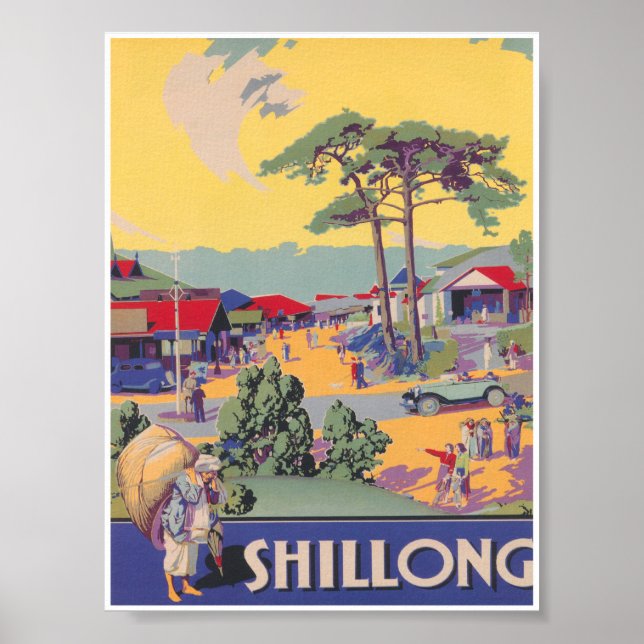 Shillong India Vintage resor Poster (Framsidan)