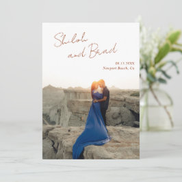 Shiloh Copper Modern Elegant bröllop Spara Datumet