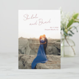 Shiloh Desert Ro Rosa Modern Elegant bröllop Spara Datumet