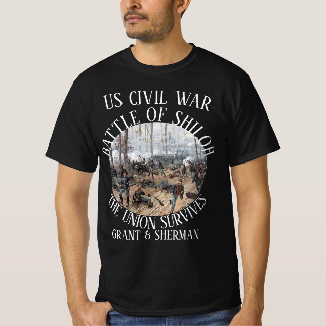 SHILOH US CIVIL KRIG GRANT & SHERMAN T SHIRT (Framsida)